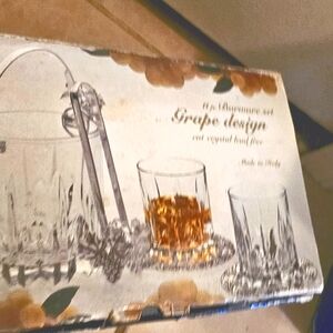 Grape design barware cut Crystal lead free from Italy